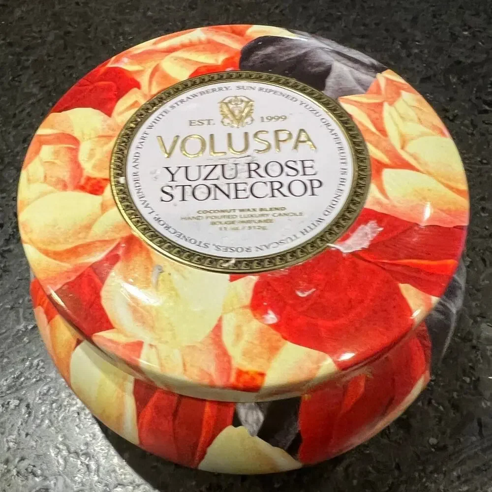 Kitson Voluspa Yuzu Rose Stonecrop luxury scented candle premium home fragrance